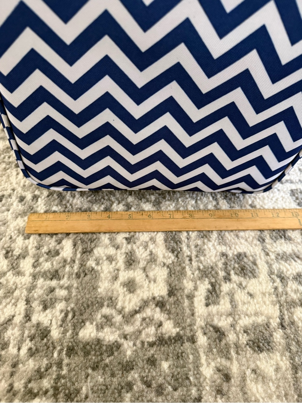 Rolling Pet Carrier with Blue Chevron Print - Picture 9 of 9